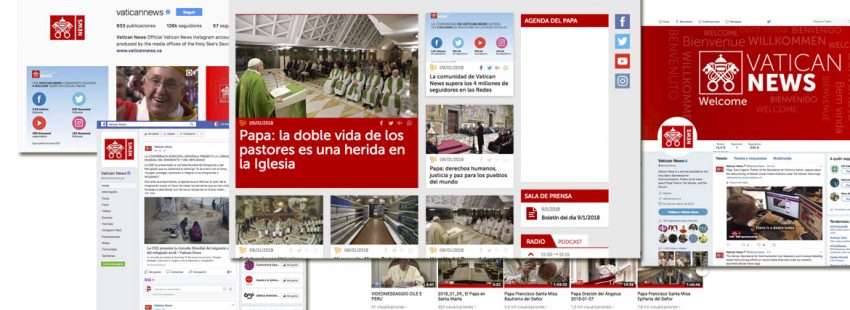 pantallazo con la web y redes sociales del Vaticano vaticannews