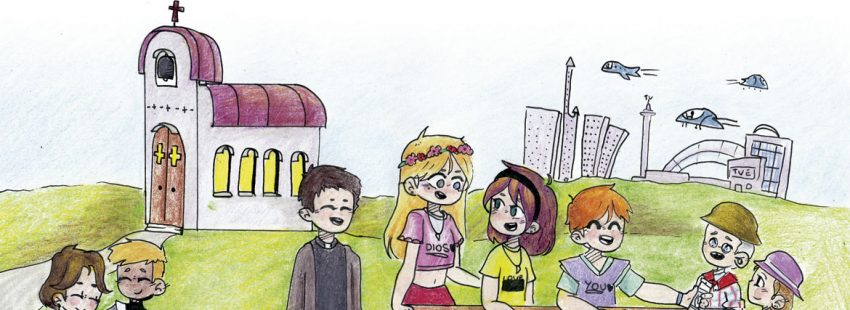 Dibujo de una niña sobre la Iglesia del futuro