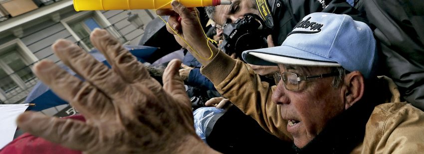 Manifestación de jubilados pensionistas yayoflautas
