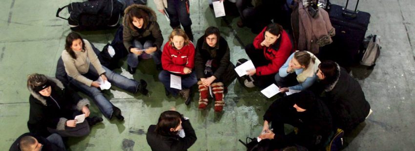 Grupo de jóvenes en Taizé