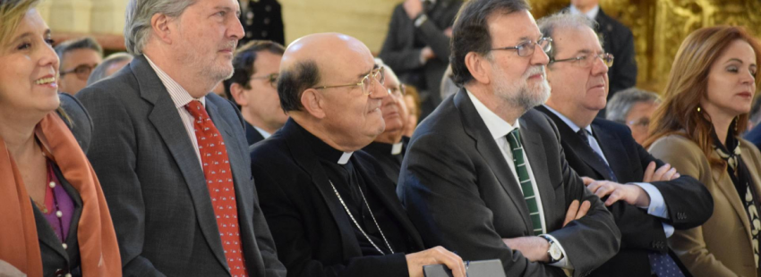 Fidel Herráez, junto a Mariano Rajoy y el ministro de Cultura Méndez de Vigo