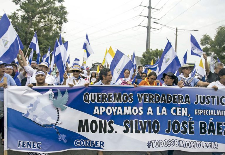 Nicaragua, en crisis protestas contra el presidente Daniel Ortega y defensa del obispo Silvio Báez