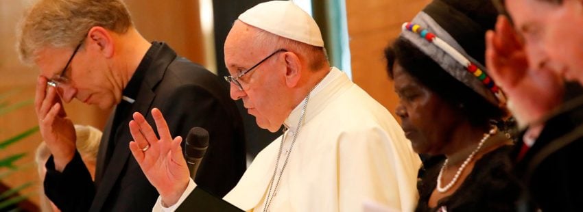 El papa Francisco en un discurso ante el Consejo Mundial de Iglesia en Ginebra junio 2018
