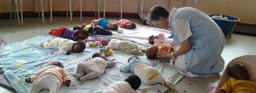 La hermana Justina de Miguel en La Pouponnière de Dakar