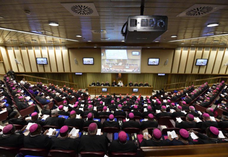 El aula del Sínodo de los Obispos, en la clausura de los trabajos
