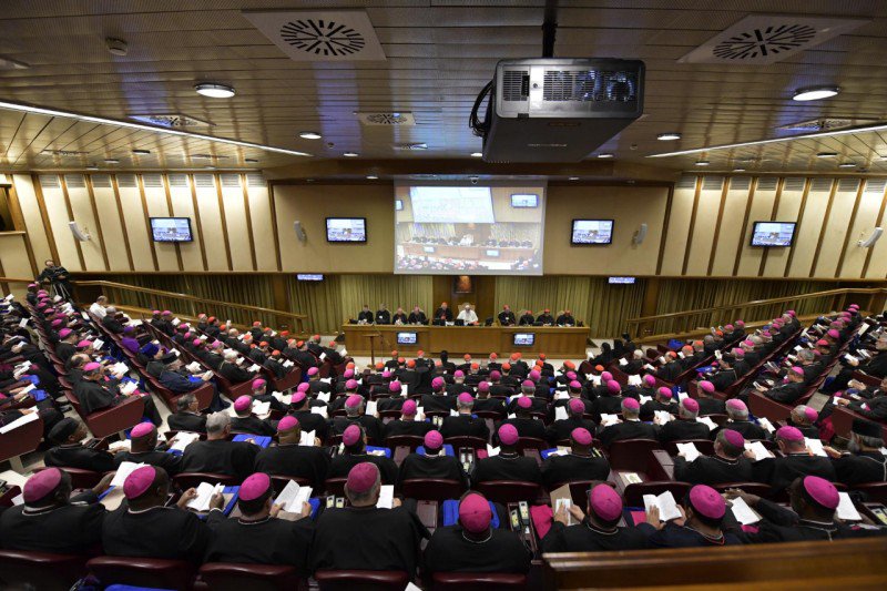 El aula del SÃ­nodo de los Obispos, en la clausura de los trabajos