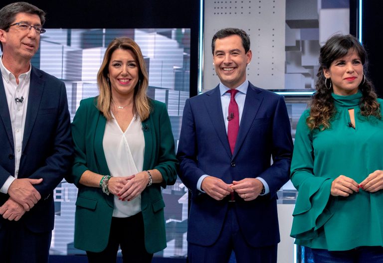 Los representantes políticos que optan a ocupar el Gobierno andaluz en las elecciones del 2 de