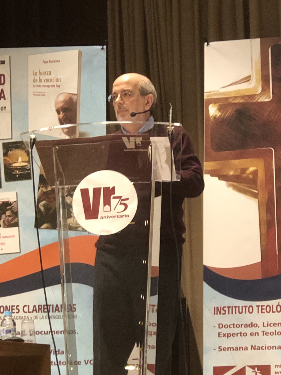Emili Turu durante su intervención en el simposio con motivo de los 75 años de la revista Vid Religiosa en Madrid el 2 de marzo de 2019