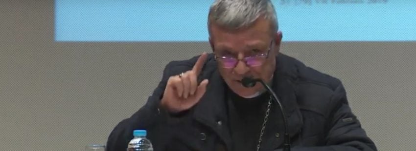 Santiago Agrelo, arzobispo de Tánger, durante su intervencion en el Simposio con motivo del 75