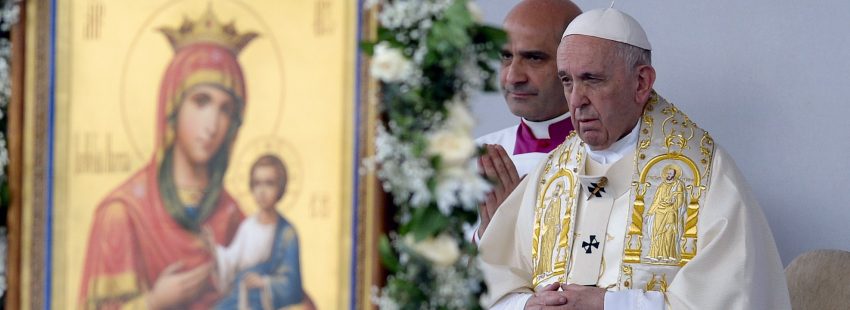 El papa Francisco, en su viaje a Bulgaria