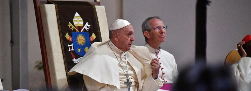El Papa, durante el encuentro con los obispos de Madagascar