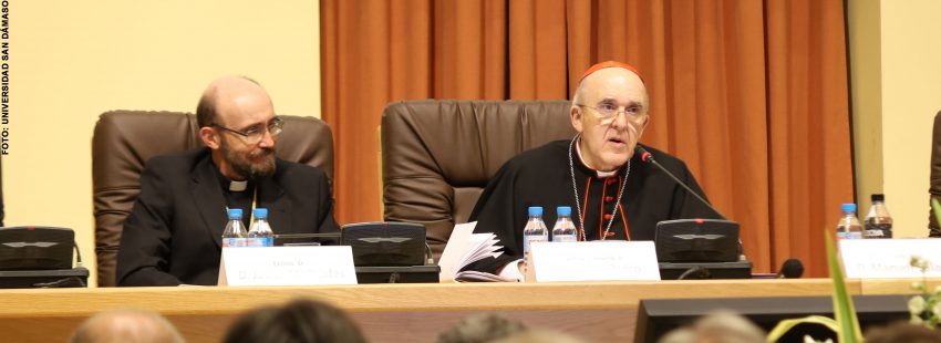 El cardenal arzobispo de Madrid, Carlos Osoro, en la apertura del curso en la Universidad