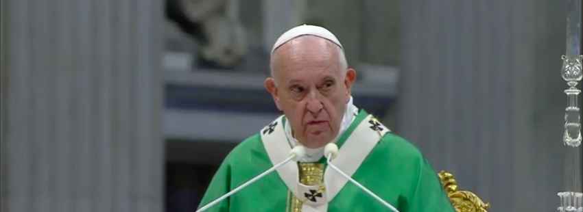 El papa Francisco en la misa de clausura del Sínodo para la Amazonía