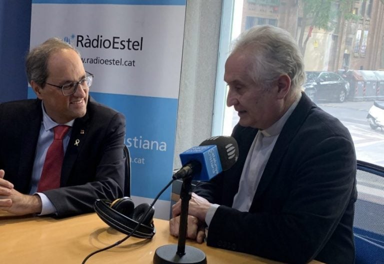 El presidente de la Generalitat, Quim Torra, en una entrevista en Radio Estel
