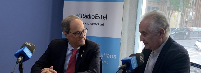 El presidente de la Generalitat, Quim Torra, en una entrevista en Radio Estel