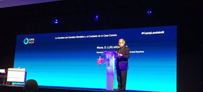 Luis Argüello, secretario general de la Conferencia Episcopal, en el foro sobre la COP25 de la