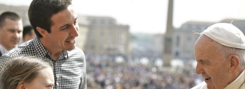 Tomas_Insua, director ejecutivo del Movimiento Católico Mundial por el Clima, Greta, Francisco