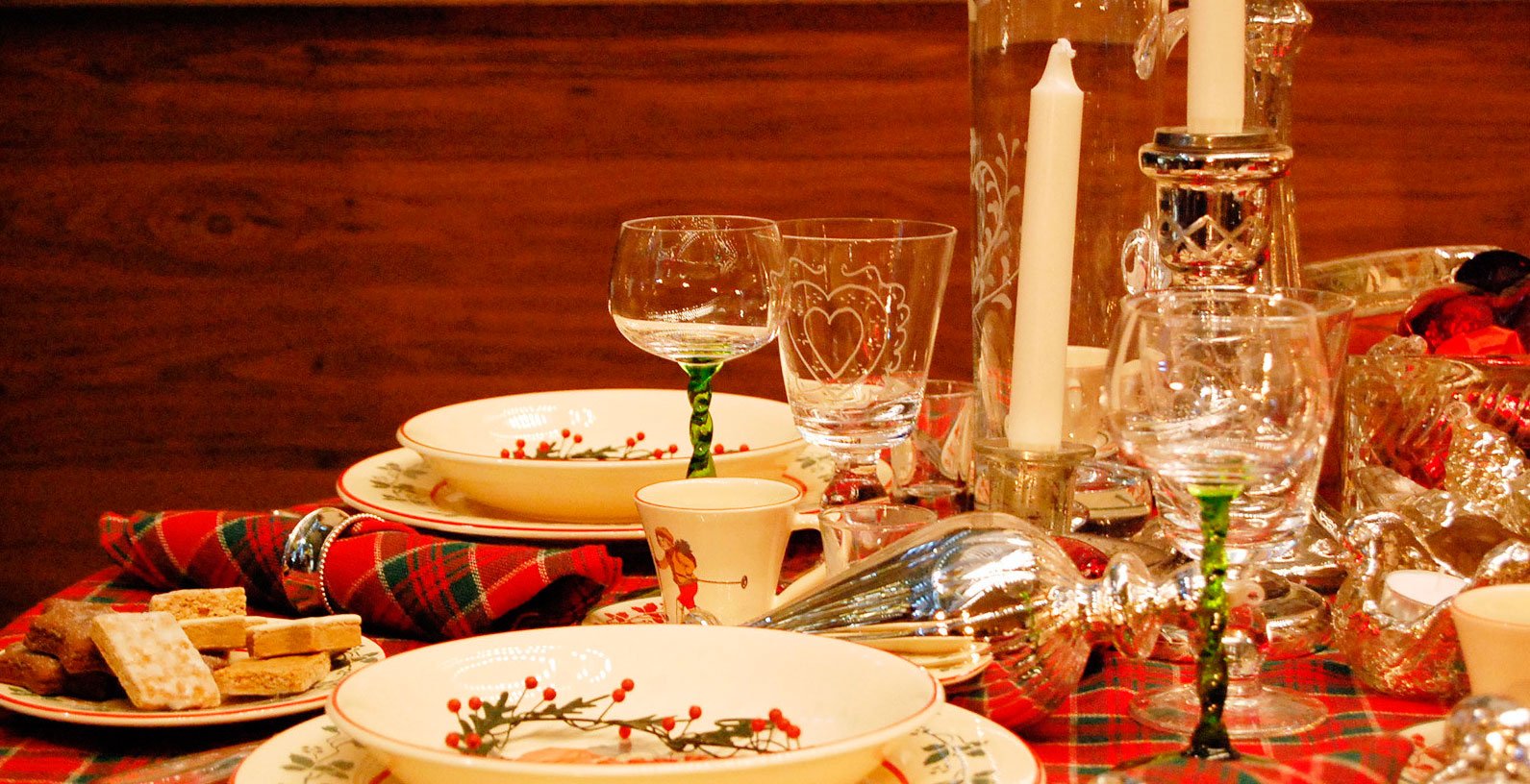 mesa decorada para Navidad