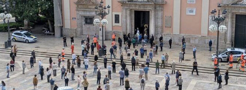 Valencia se enfrenta a un bulo sobre el salto del confinamiento por coronavirus en la basílica de