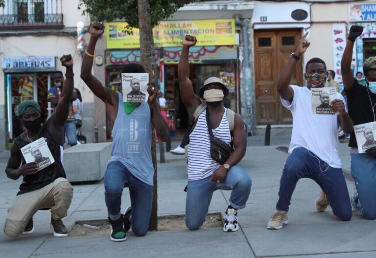 Protesta contra la muerte de George Floyd en Madrid. EFE
