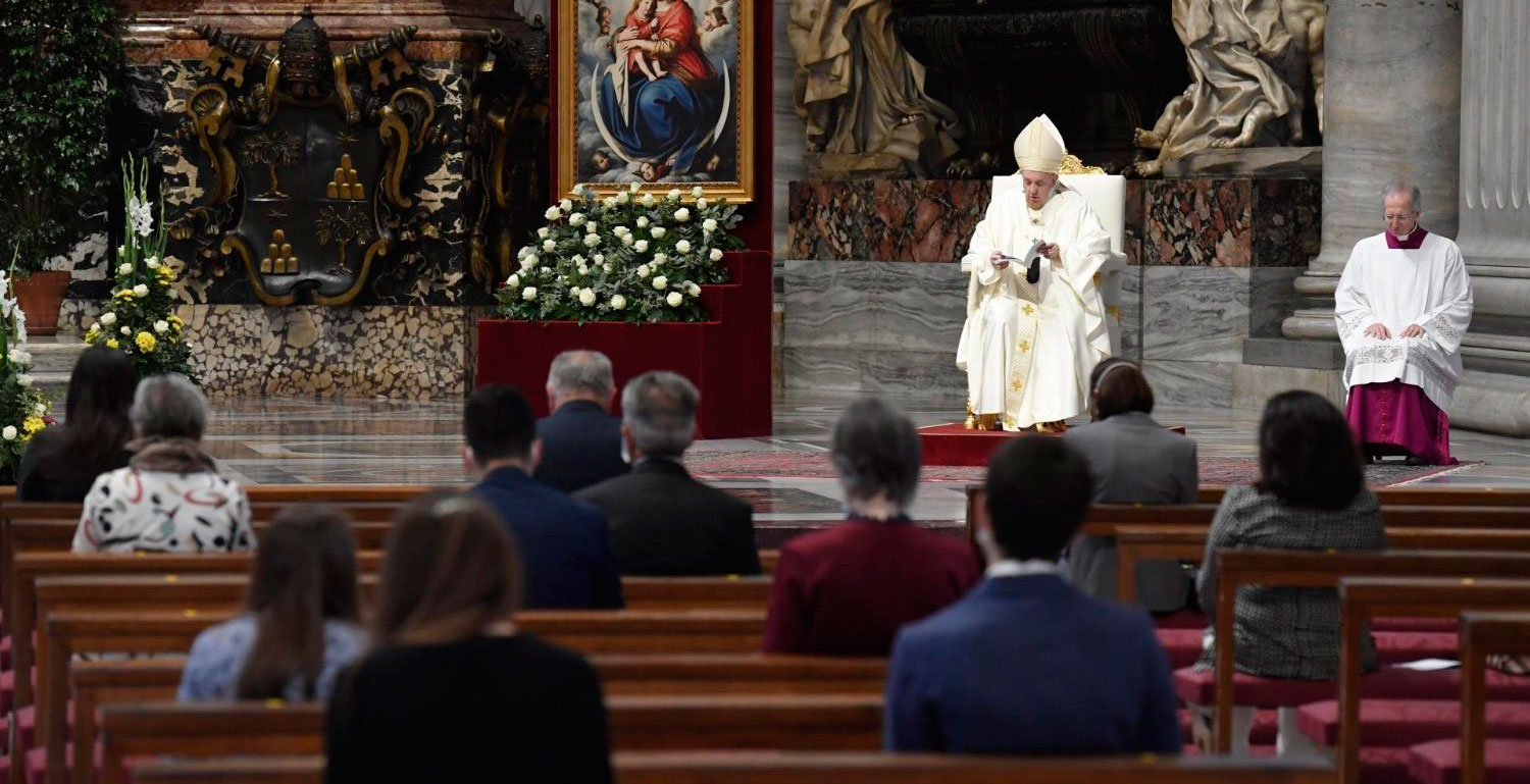 El papa Francisco en la misa del Corpus Christi 2020