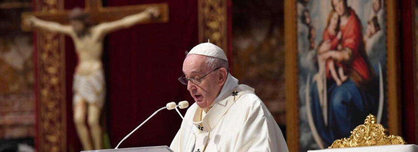 El papa Francisco en la misa del Corpus Christi 2020