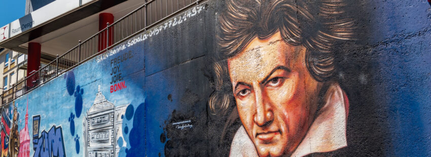 Ludwig van Beethoven en un muro de Bonn