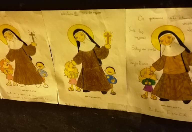Más de 30 dibujos de niños desean que las 40 religiosas contagiadas y aisladas en un convento de