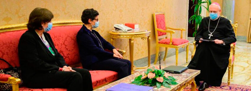 Arancha Arancha González Laya y Paul Richard Gallagher