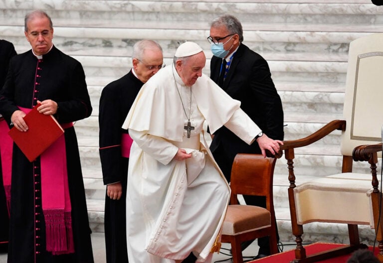 El papa Francisco, en la audiencia general en el aula Pablo VI
