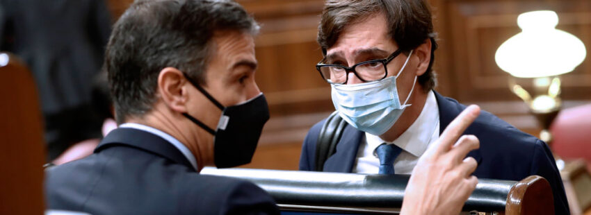 Pedro Sánchez y Salvador Illa en el Congreso de los Diputados