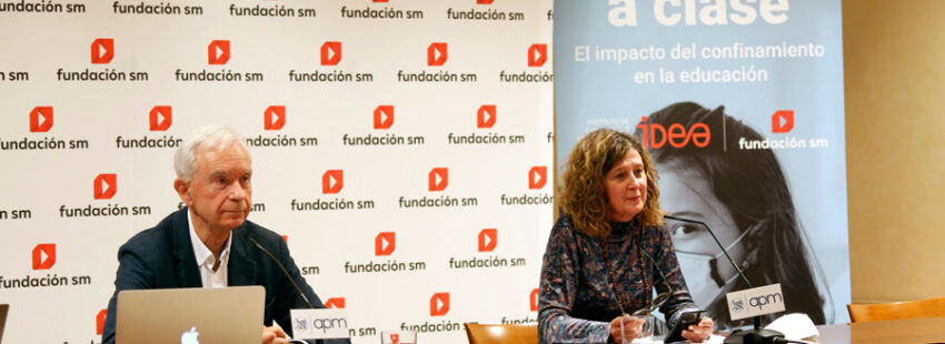 Mayte Ortiz y Álvaro Marchesi en la presentación del Informe Volvemos a Clase