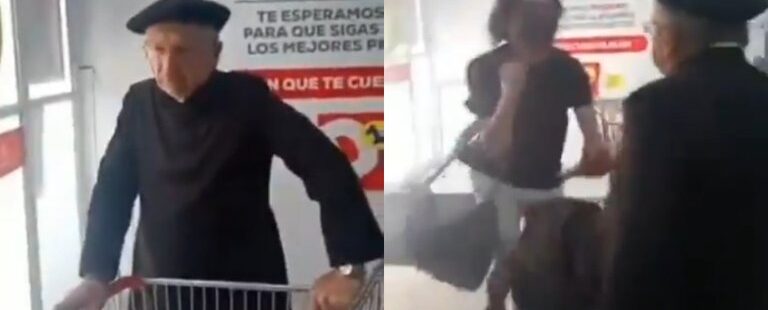 Un supuesto sacerdote colombiano agrede a dos personas en un supermercado porque le pidieron usar