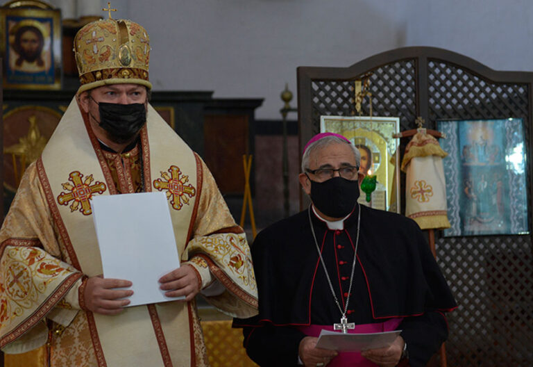 Javier Martínez, arzobispo de Granada, con el arzobispo de la Iglesia Ortodoxa Rusa en España y Portugal, Néstor