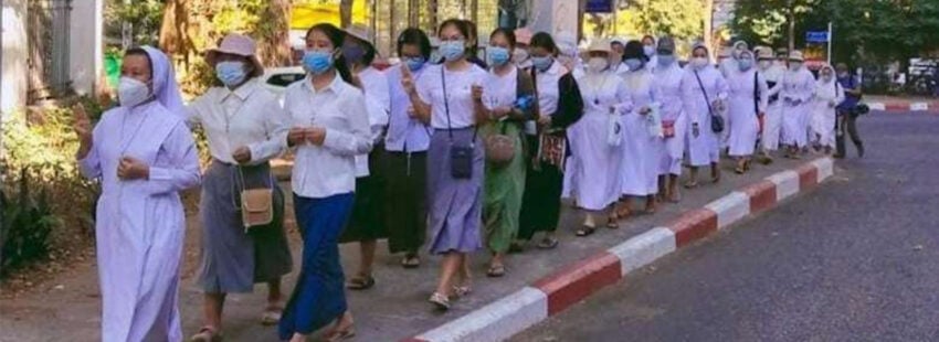 Las monjas quieren acabar con la violencia en las calles de Myanmar
