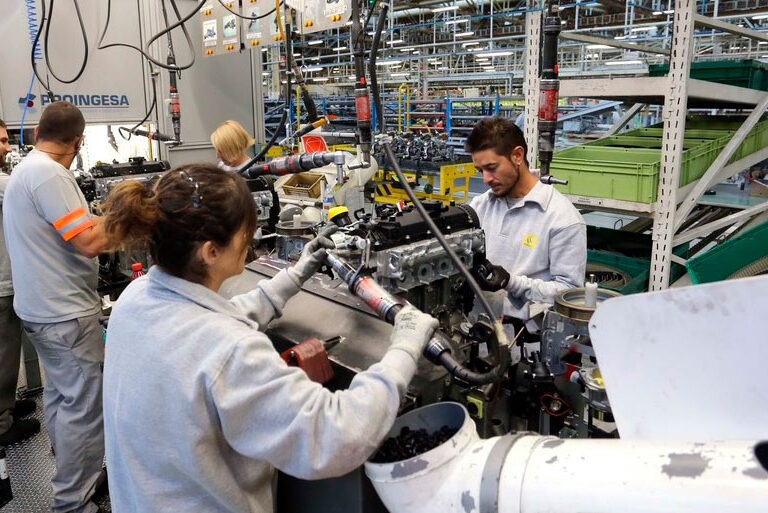 trabajo, cadena de montaje, renault
