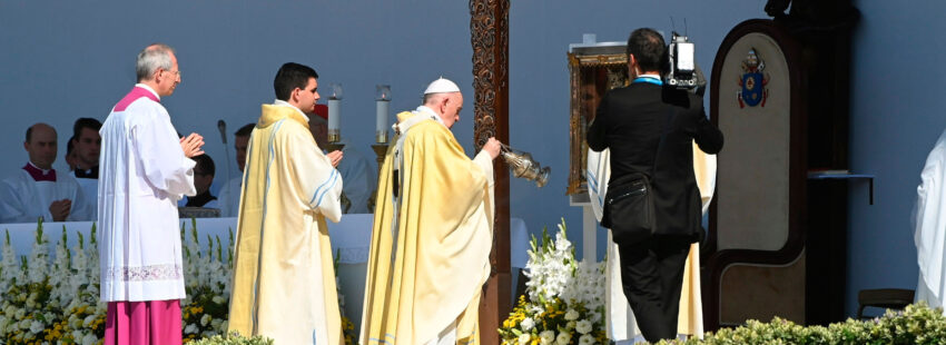 El papa Francisco en la celebración de la Santa Misa de clausura del 52º Congreso Eucarístico Internacional en Budapest (Hungría)