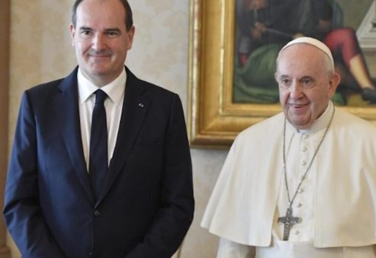 Jean Castex, primer ministro de Francia, con el Papa