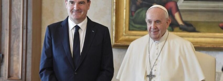 Jean Castex, primer ministro de Francia, con el Papa