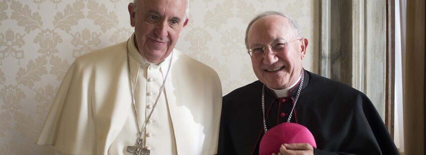 Aldo Cavalli con el papa Francisco