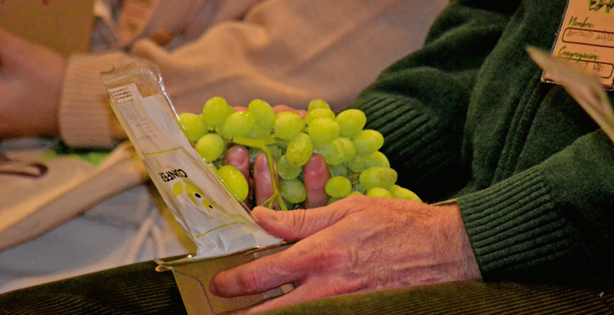 simbólica, manos, frutos, religiosa