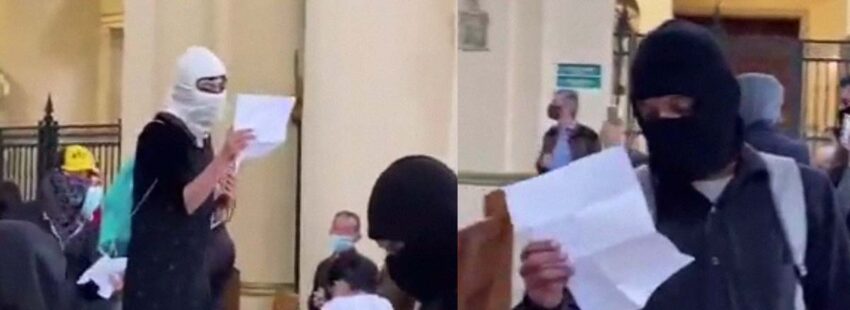 Encapuchados irrumpen en la catedral primada de Bogotá