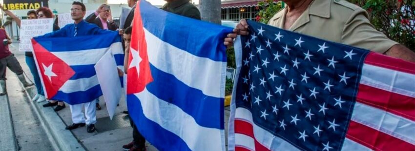 Banderas Estados Unidos y Cuba