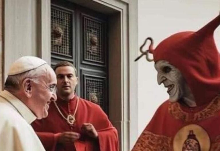 La inteligencia artificial ‘reúne’ al Papa con unos curas satánicos