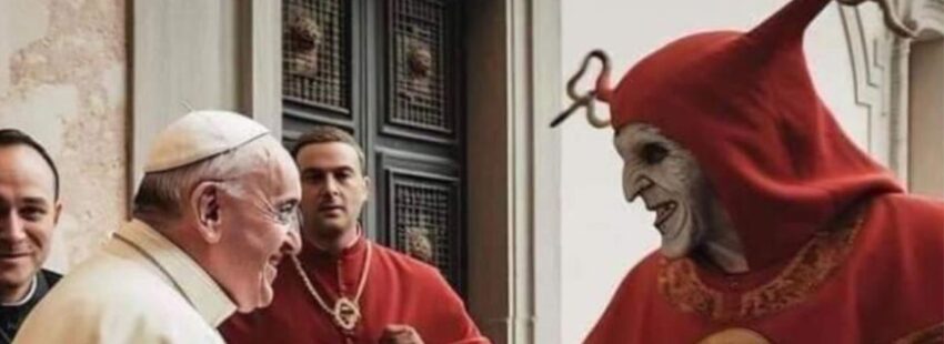 La inteligencia artificial ‘reúne’ al Papa con unos curas satánicos