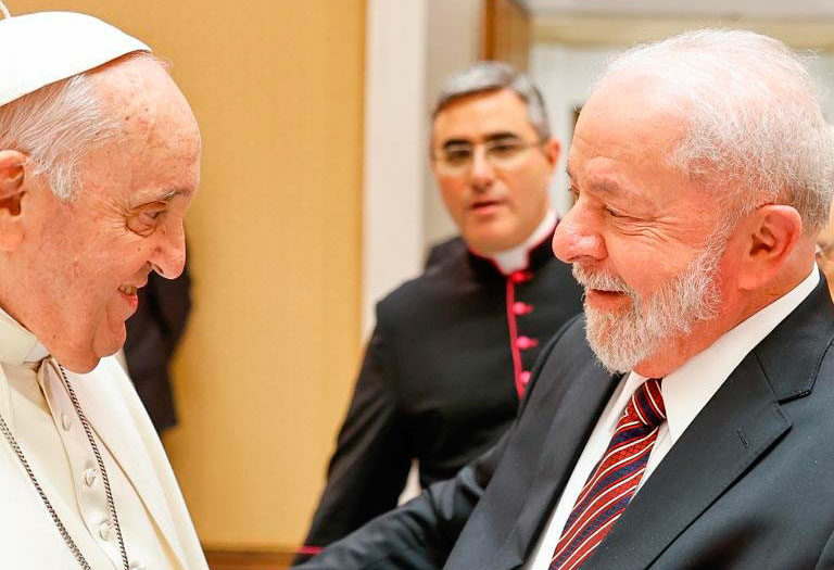 Lula da Silva y el papa Francisco en el Vaticano
