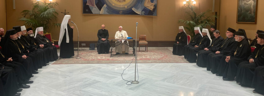 El papa Francisco, con el Sínodo de la Iglesia greco-católica ucraniana