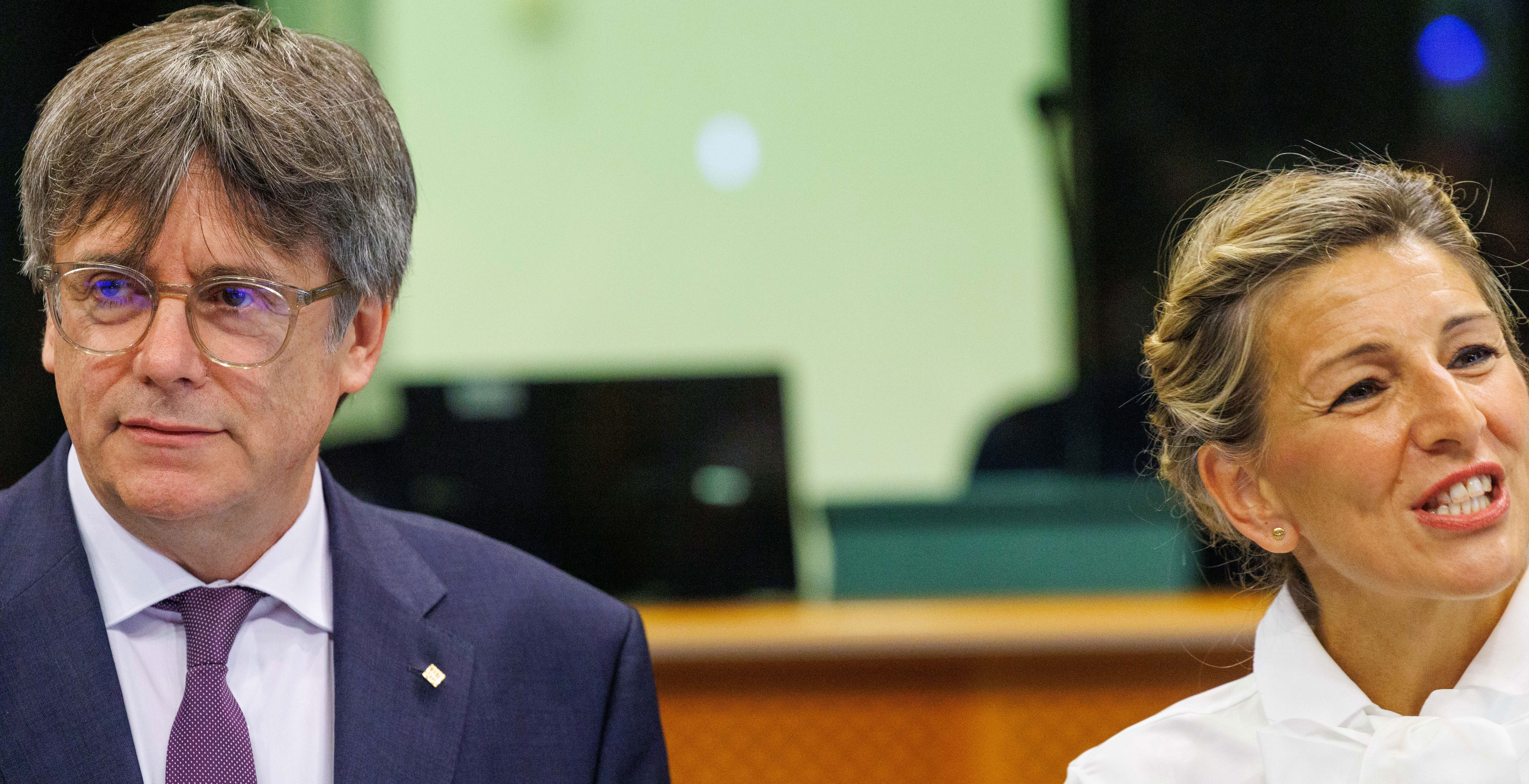 Carles Puigdemont con Yolanda Díaz