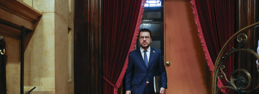 GRAFCAT5528. BARCELONA, 25/10/2023.- El presidente de la Generalitat, Pere Aragonès, a su llegada