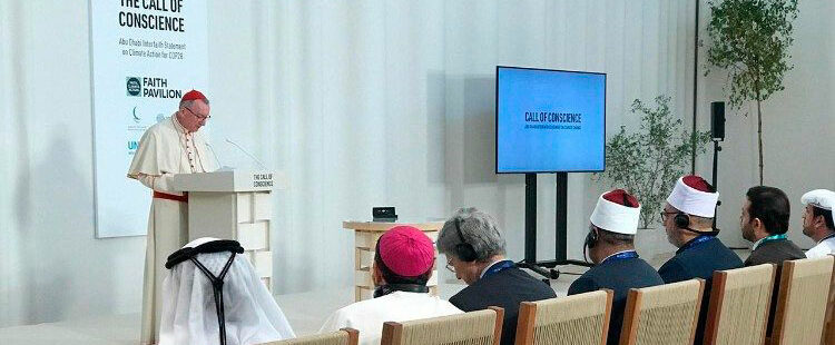 El cardenal Parolin inaugura el Pabellón de la Fe de la COP28